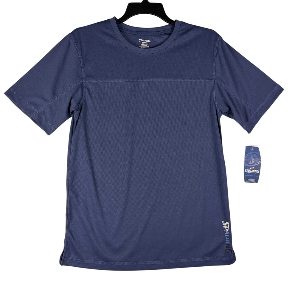 Spalding Mens Performance Mesh T-Shirt Crown Blue RLG0002 Size Small NWT